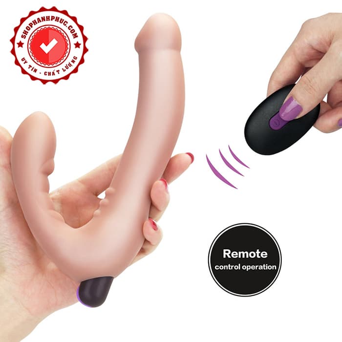 Sextoy 2 Đầu Joy Strapless Silicon Mềm, Rung Và Điều Khiển Từ Xa 02