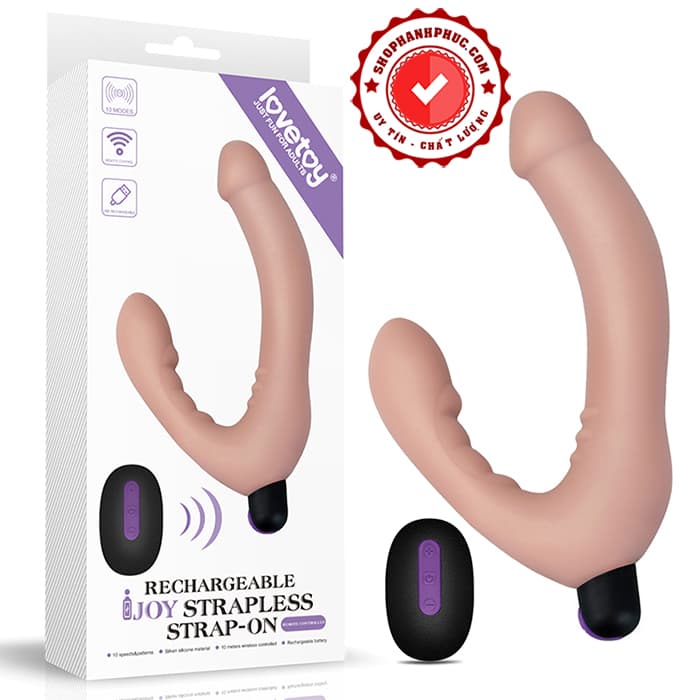 Sextoy 2 Đầu Joy Strapless Silicon Mềm, Rung Và Điều Khiển Từ Xa 06