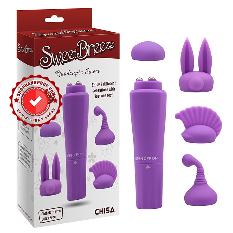 Sweet Breeze – Máy Rung Sextoy Có 3 Đầu Phụ Đa Năng 01