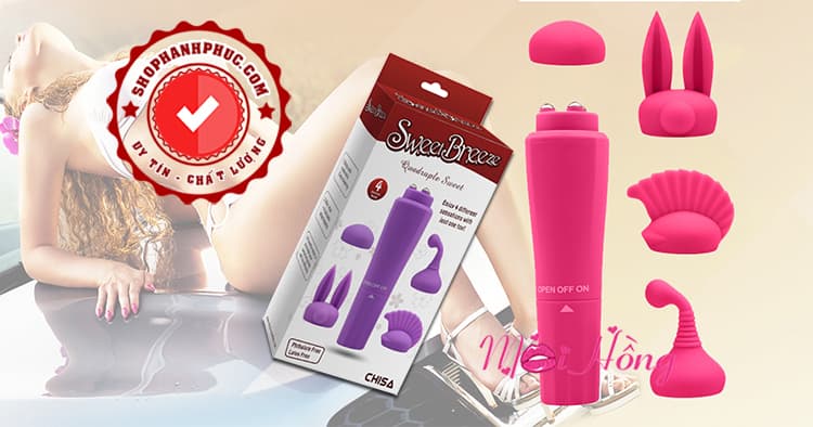 Sweet Breeze – Máy Rung Sextoy Có 3 Đầu Phụ Đa Năng 02