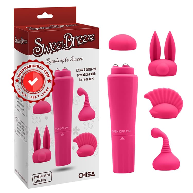 Sweet Breeze – Máy Rung Sextoy Có 3 Đầu Phụ Đa Năng 03